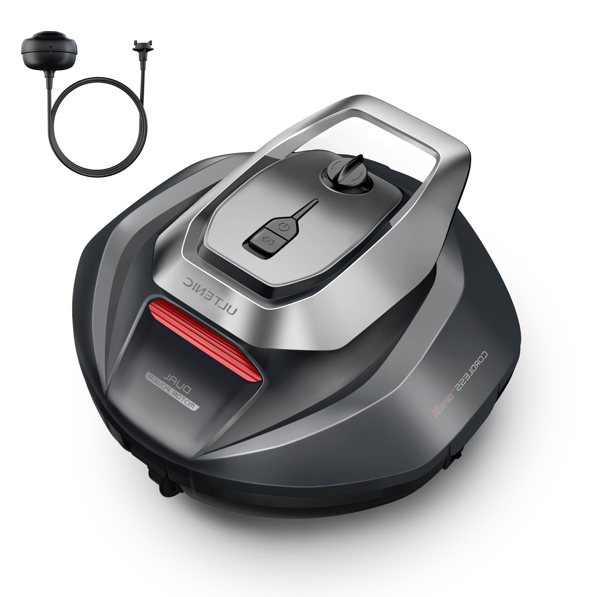 Ultenic Pooleco 10 Poolroboter, kabellos, Laufzeit 90 Minuten, Kapazität 2,5 l, Doppelmotor, geeignet für oberirdische und eingegrabene Pools bis zu 80 m²