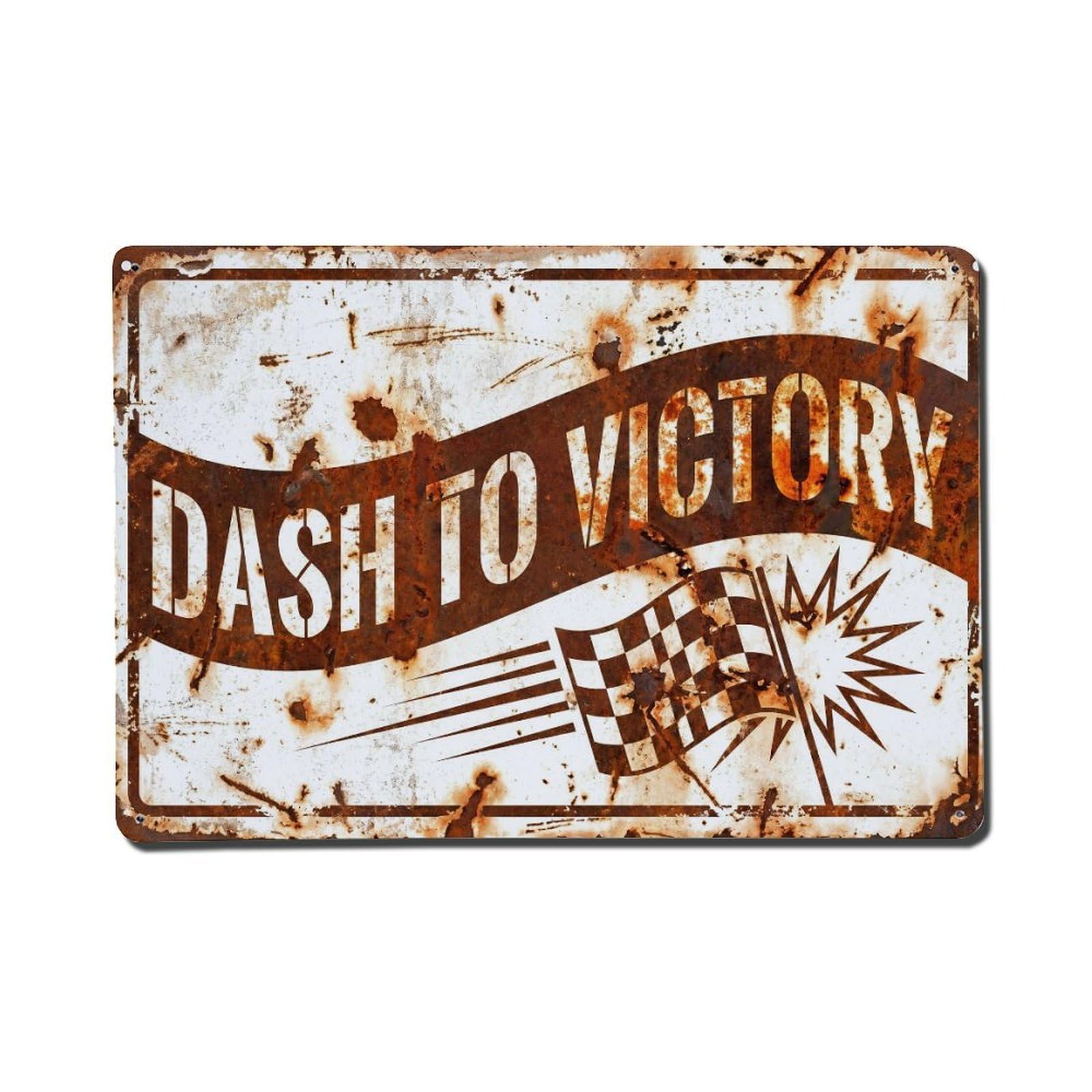 Dash to Victory Speed Retro Motivational Slogans Vintage Metal Tin Sign Wall Decor for Cafe, Club, Garden Metal Poster 8x12Inch