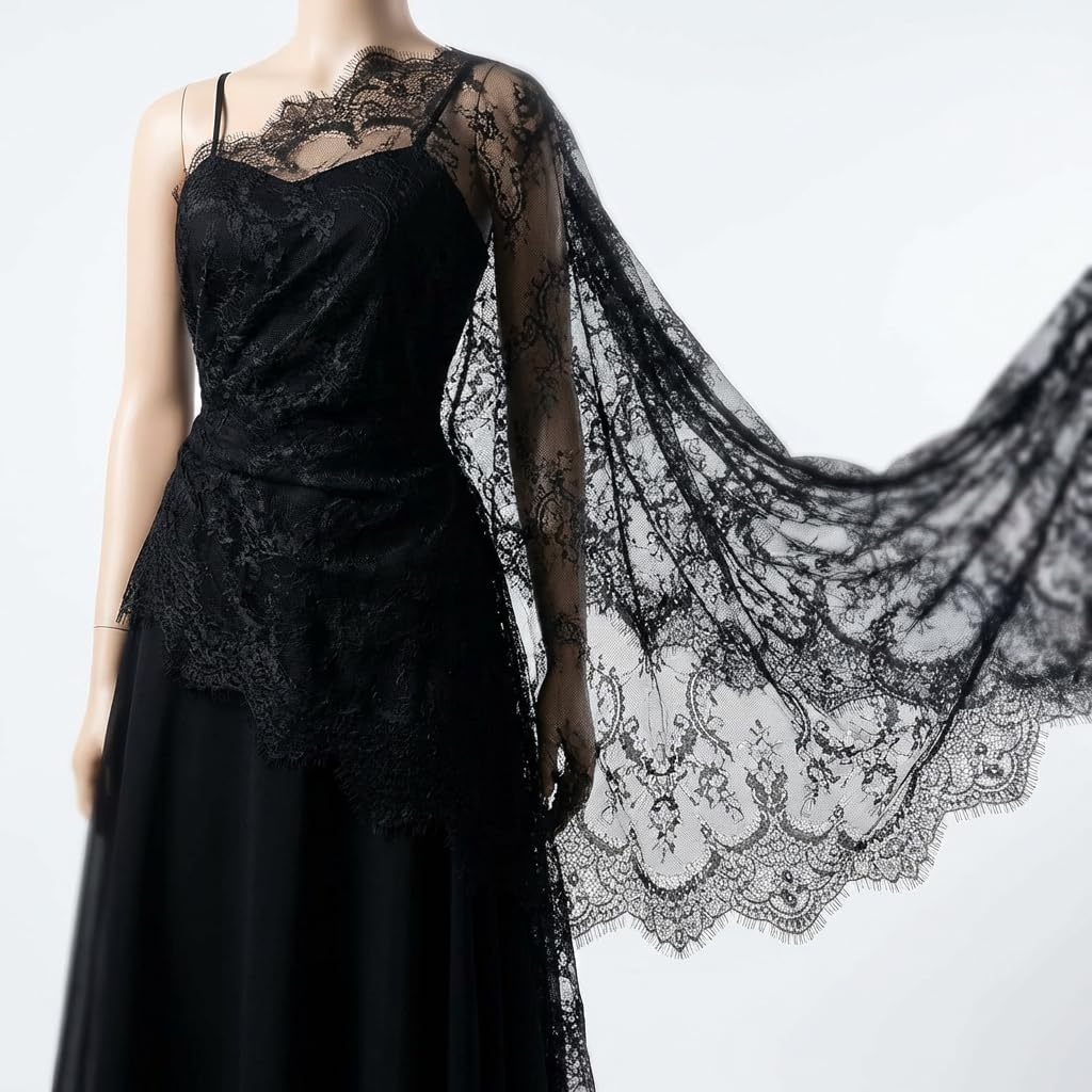 Amazon.com: IDONGCAI Elegant Black French Chantilly Lace Fabric by the Yard 60120 Inch Soft Eyelash Floral Lace Trim for Bridal Dress, Wedding Decor, DIY Couture & Home Crafting Projects Amazon.com: IDONGCAI Elegant Black French Chantilly Lace Fabric by the Yard 60120 Inch Soft Eyelash Floral Lace Trim for Bridal Dress, Wedding Decor, DIY Couture & Home Crafting Projects