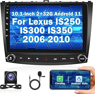 for 2006-2010 Lexus IS250 IS300 IS350 Radio, Apple CarPlay Android 11 Car Stereo with Android Auto 10.1'' Touch Screen Bluetooth Car Audio Receiver Supports GPS WiFi Backup Camera FM RDS HiFi CANBUS