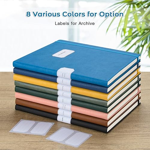 Miniatura 6 de Cuaderno de papel cuadriculado, cuaderno de tapa dura de 8.5 x 11 pulgadas, cuaderno de cuadrícula para mujeres, hombres, diarios grandes de cuero