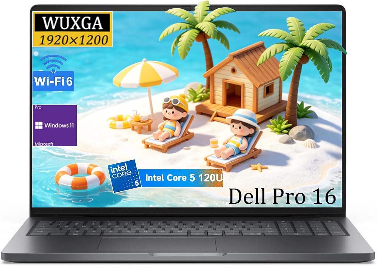 Pro 16 Premium Laptop | 16GB DDR5 | 512GB SSD | 16-inch WUXGA Anti-Glare Display, Intel Core 5 120U (10-core, Up to 5.0GHz), Beat Latitude, WiFi 6, Windows 11 Pro