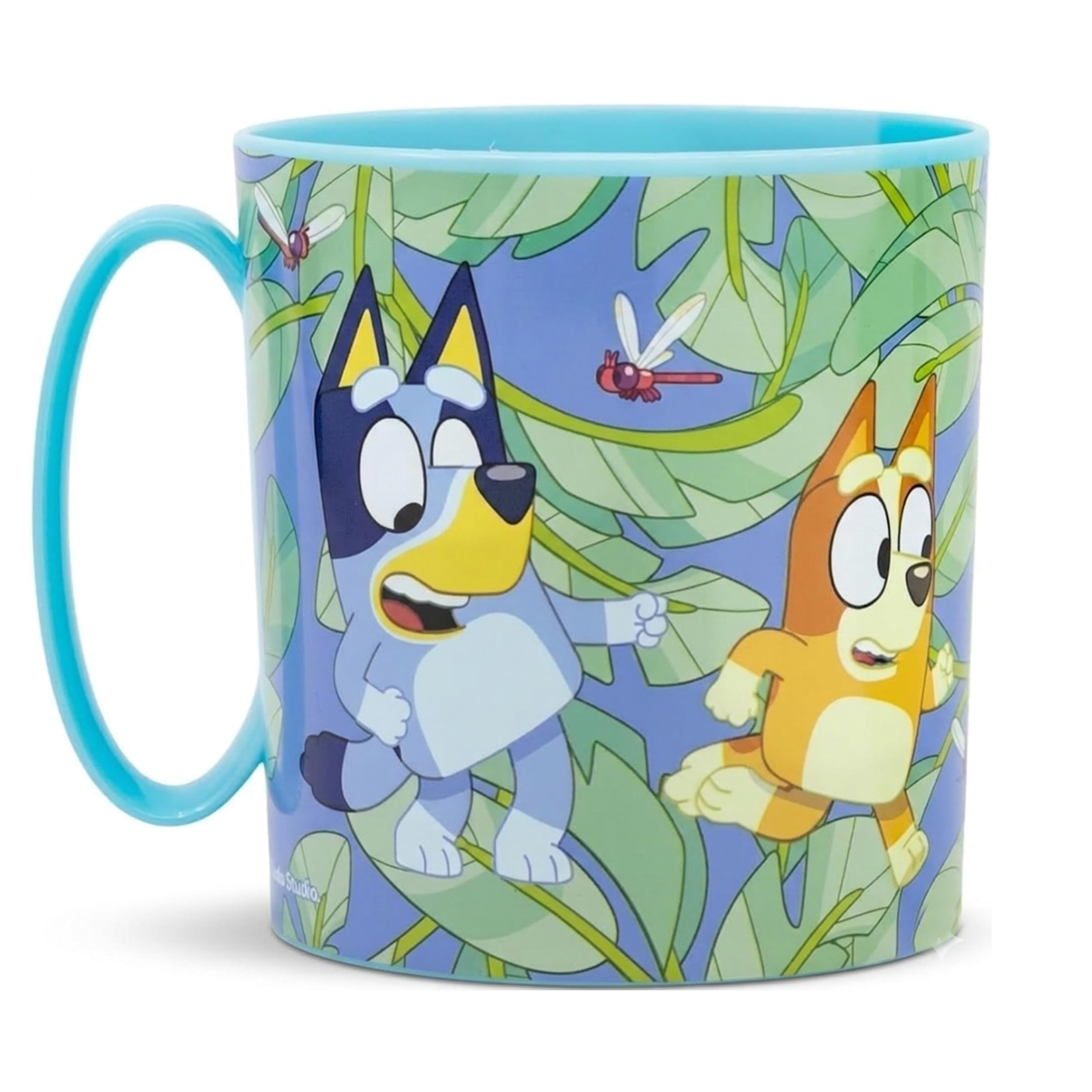 SRV Hub Bluey Plastic Cup with Handle 390ML, BPA Free Microwave Safe Mug for Girls, Dishwasher Safe Reusable Drinking Mug for Home School Travel