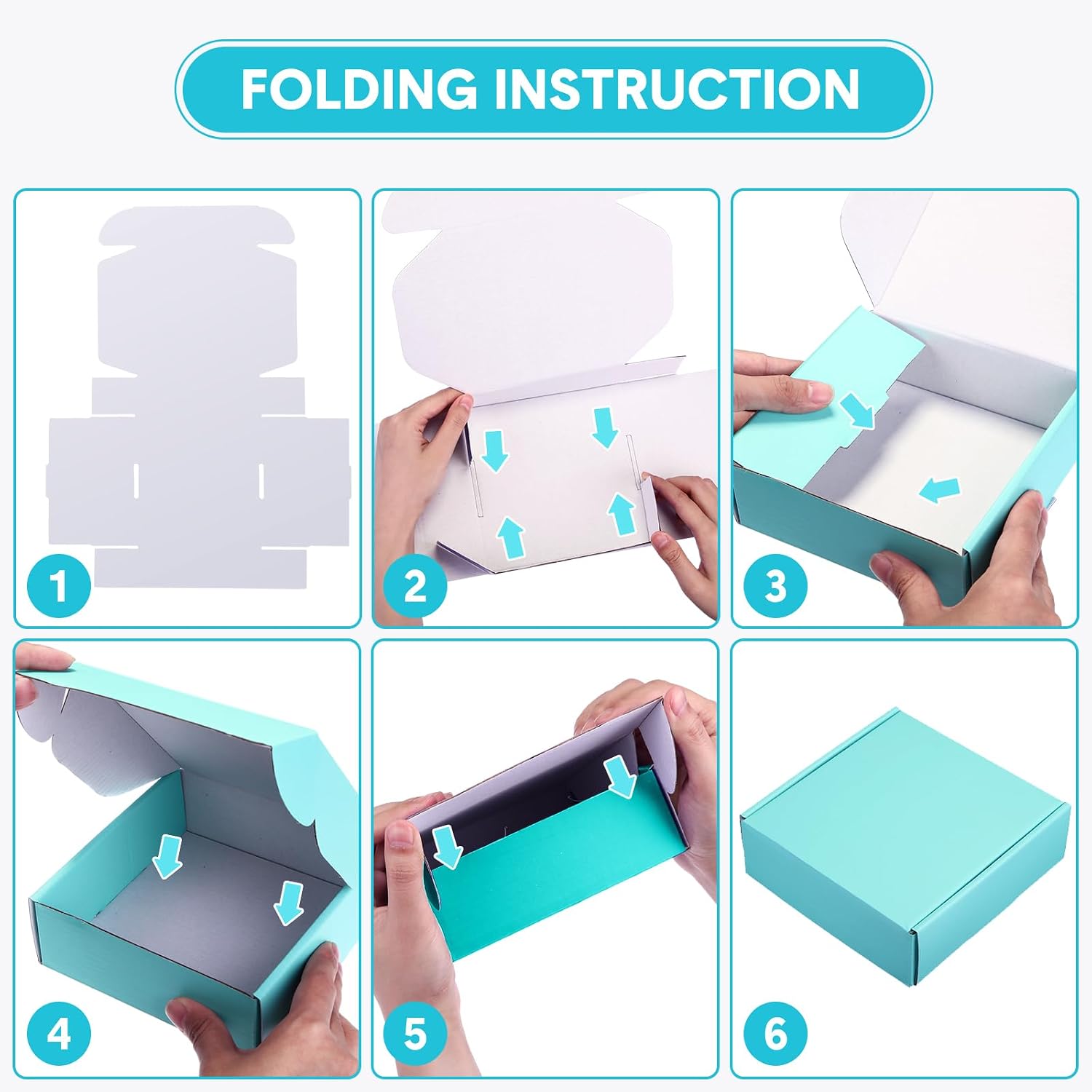Gersoniel 100 Pcs Small Shipping Boxes 6 x 6 x 2 Inches Christmas Gift Shipping Corrugated Cardboard Mailing Boxes for Small Business Cardboard Corrugated Mailer for Packing(Light Blue)