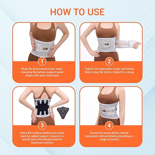 Miniatura 7 de Soporte de espalda baja para hombres y mujeres, mejora la postura, apoya el dolor de espalda de hernia de discos, dolor de ciática, elástico y