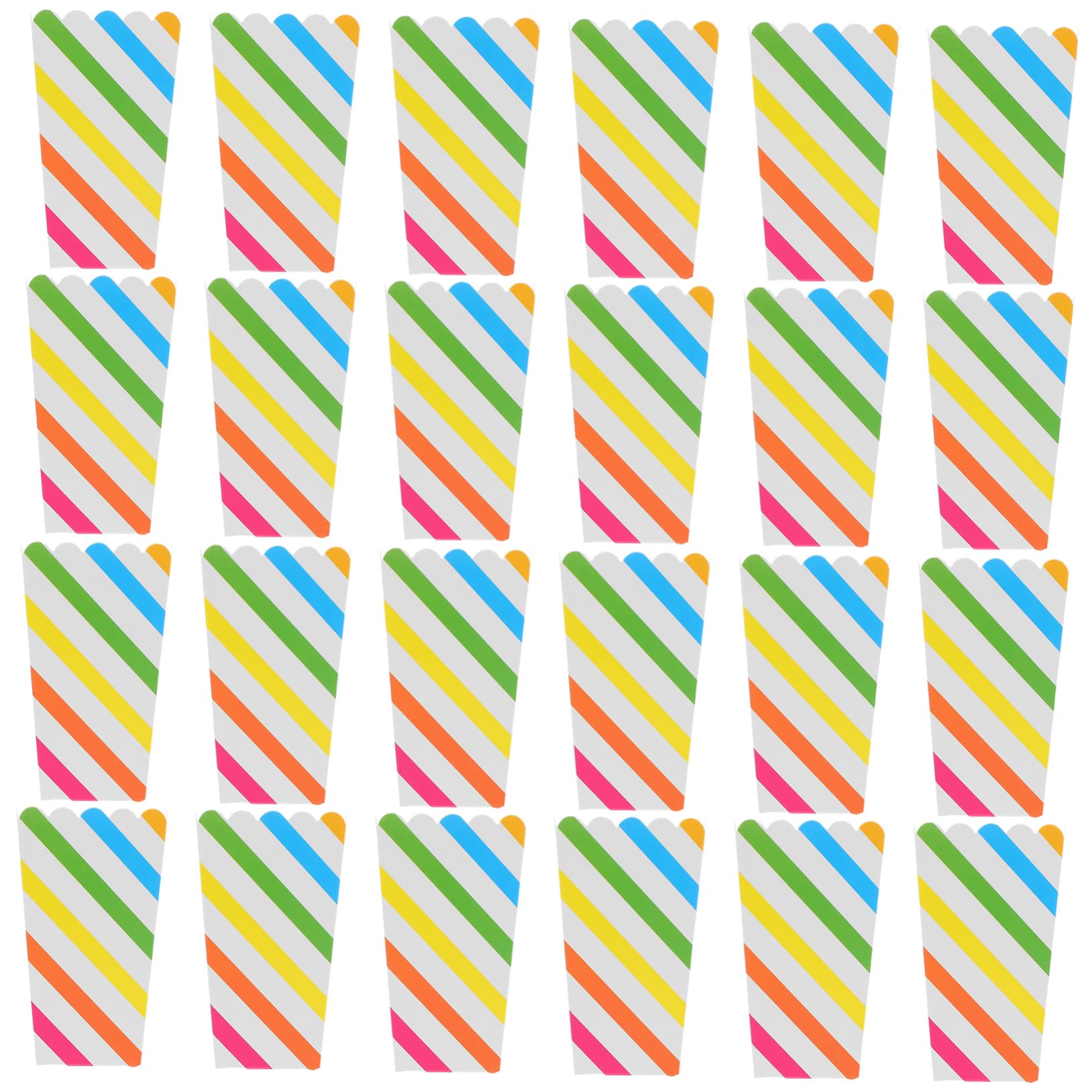 Cabilock 50pcs Popcorn Containers Striped Paper Snack Boxes Birthday Parties and Outdoor Events Lightweight and Portable Popcorn Holders
