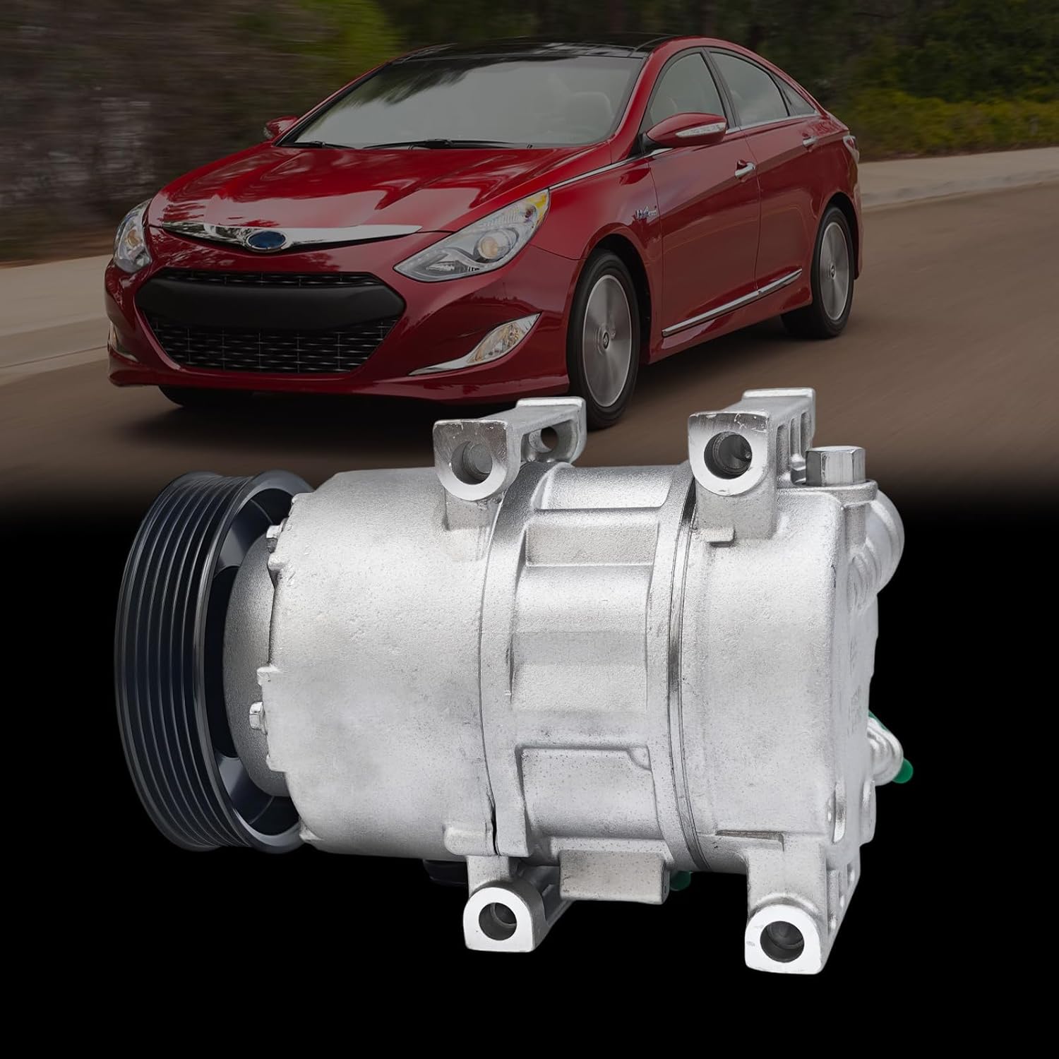 CO11218C Air Conditioning Compressors Compatible with 2011-2014 Sonata 2.0L, 2011 Optima 2.0L，AC Compressorwith A/C Clutch, Replaces 977013R000, 977013R000RU