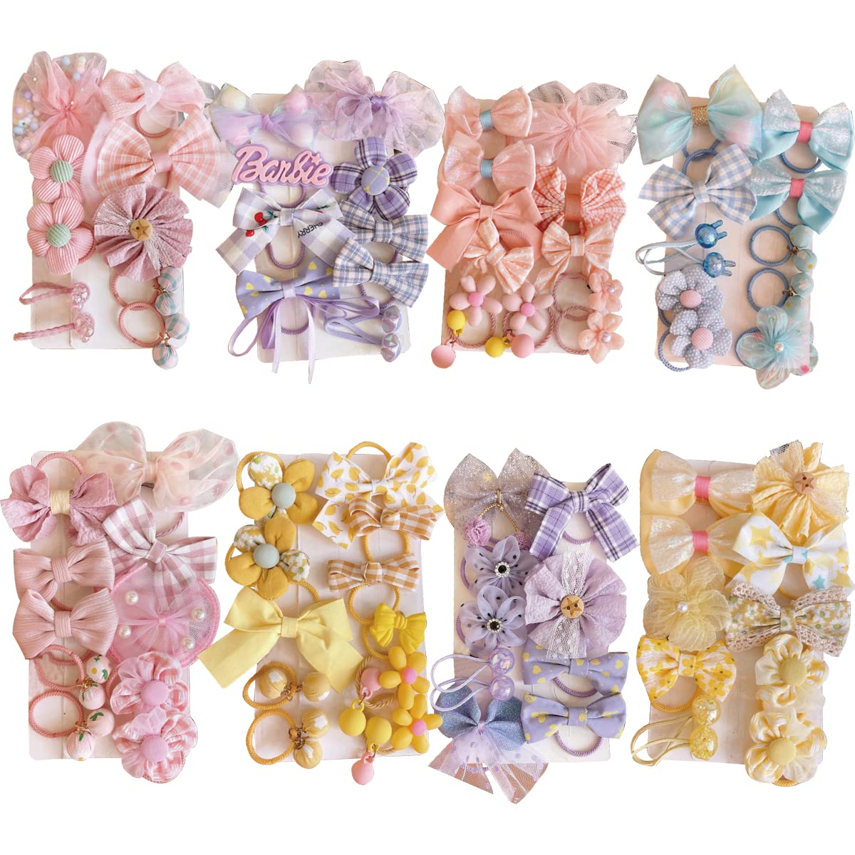 FZBNSRKO 4044pcs Colorful Flower Hair Ties,Floral Hair Bands Handmade Hair Bows