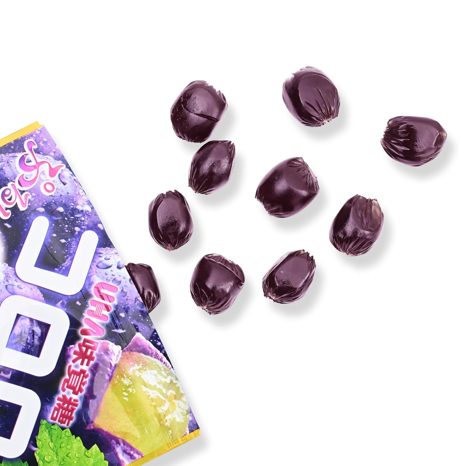 Ko-roro Gummy Candy 48g & 40g 5 Pack - Soft, Juicy Shine Muscat Flavor Gummies, Resealable Pouches for Freshness, Gummy Candy Variety Pack, Made in Japan, Perfect Bulk Gift (Grape 48g x 5pack)