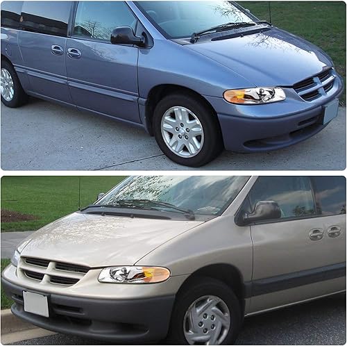 Miniatura 6 de DWVO Conjunto de faros delanteros compatible con Dodge Caravan/Grand Caravan 1996-1999 / Chrysler Town and Country 96-99/1996 1997 1998 1999