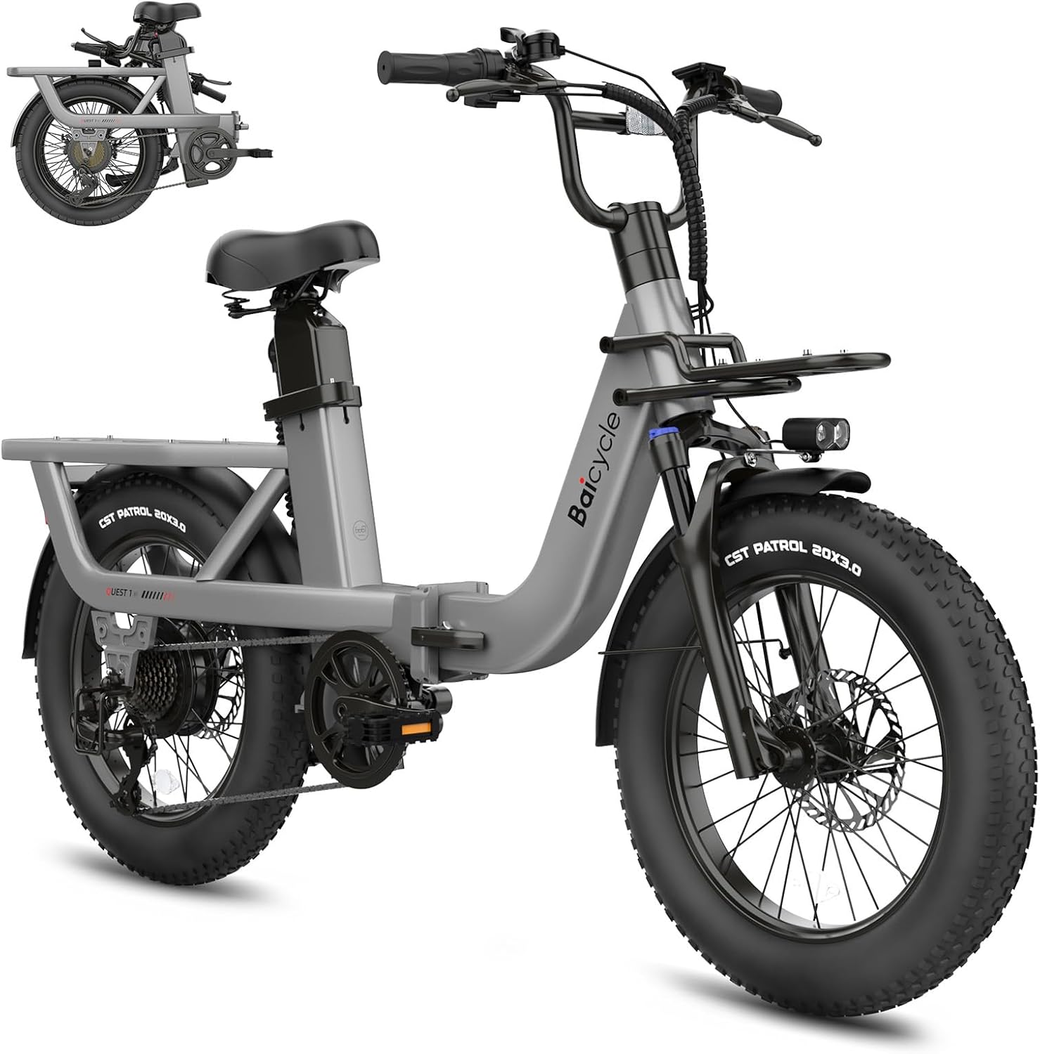 Electrical Bikes for Adults with 750W/1500W Peak Motor 20″ Fats Tire E Bike with 28MPH 70 Miles Max Vary 48V Detachable Battery Folding EBike Electrical Bicycle Mountain Commuter Bikes