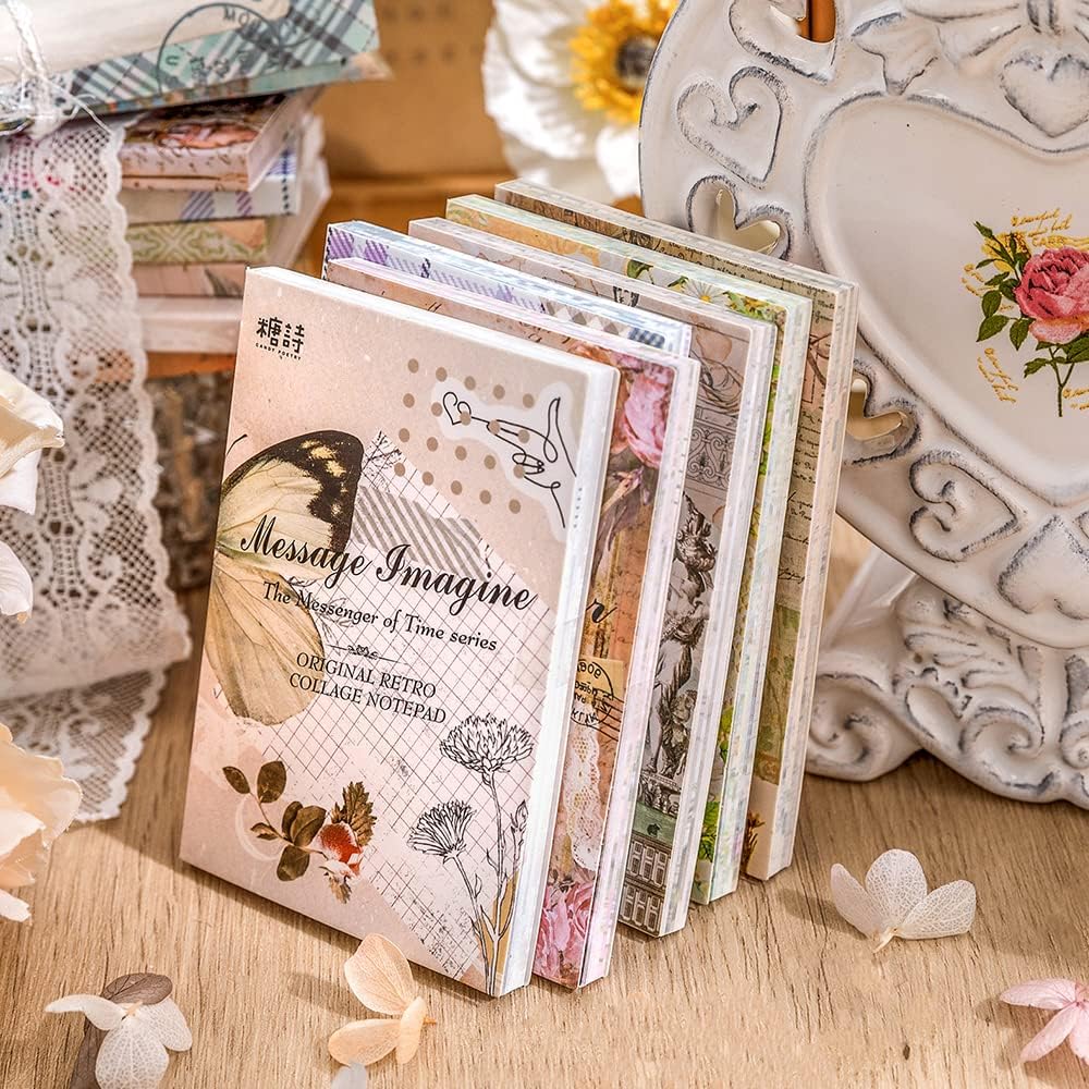 Alideco360 pcs Vintage Scrapbook Paper,The Courier of the Ages Scrapbooking Paper for Journaling Supplies, Decorative Craft Paper for Junk Journals(suiyuexinshi)