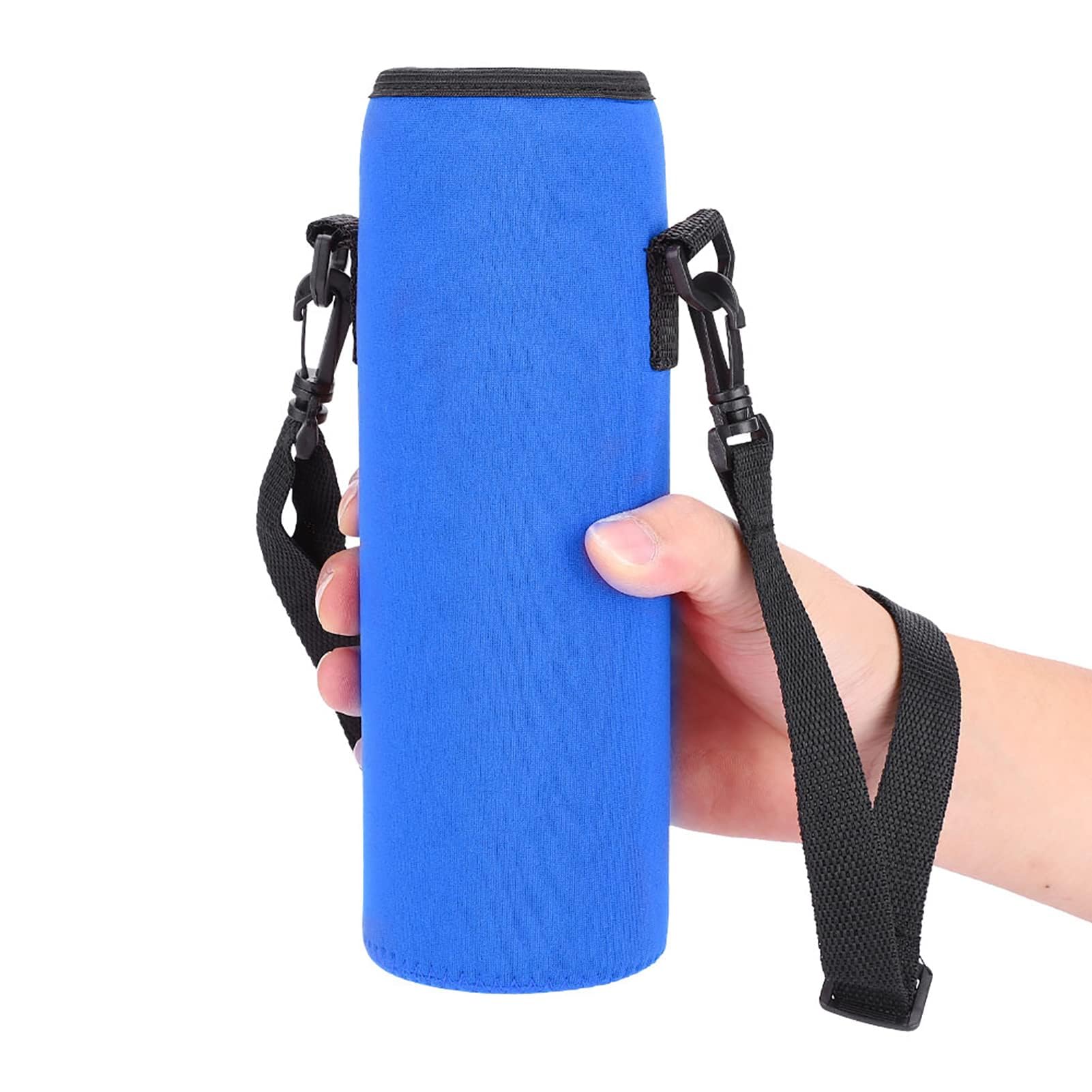Custodia Termica per Borsa Porta Bottiglia D'acqua in Neoprene con Tracolla Custodia Impermeabile per Bottiglia D'acqua da 1 Litro per Uso Esterno (BLUE)