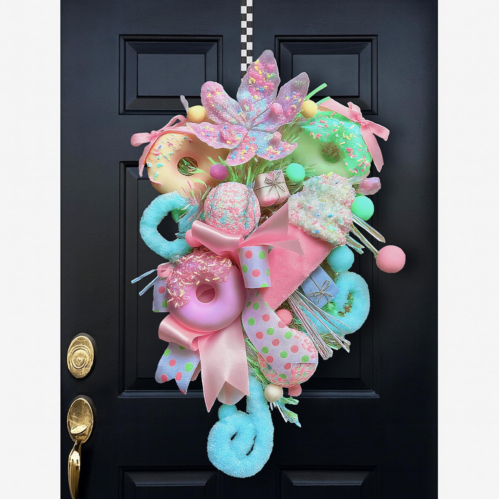 Couronne de Noël pastel goutte d'eau 45 cm Retrowavy pour porte