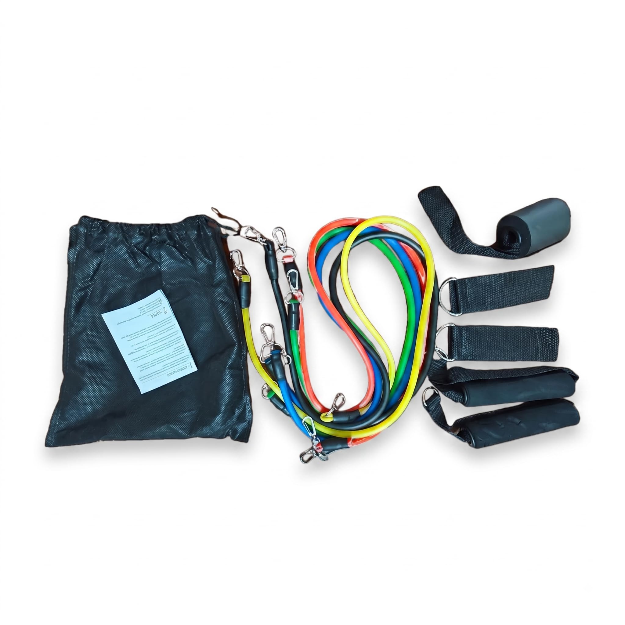resistance bands set with handles, door anchor, ankle straps & carry bag – 5 stackable exercise tubes, 10-35 lbs each, up to 115 lbs resistance for home gym, strength training & full body workout