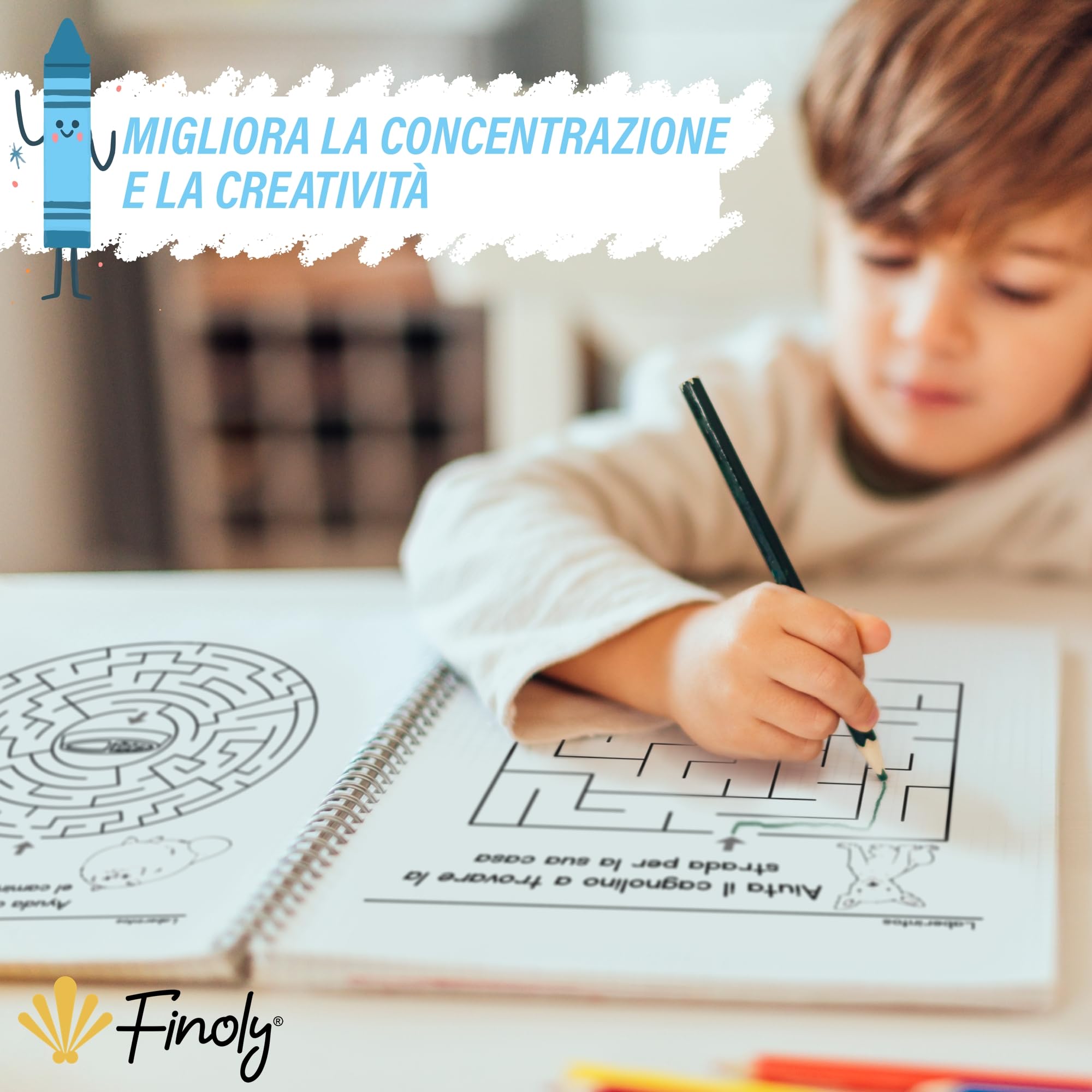 Finoly Libri Pregrafismo per Bambini | Libri Pregrafismo 3-6 Anni | Libro per Imparare a Scrivere A4 | Impariamo a Tracciare | Libro Ricalcare Lettere e Numeri | Quaderni Pregrafismo Attività Bambini