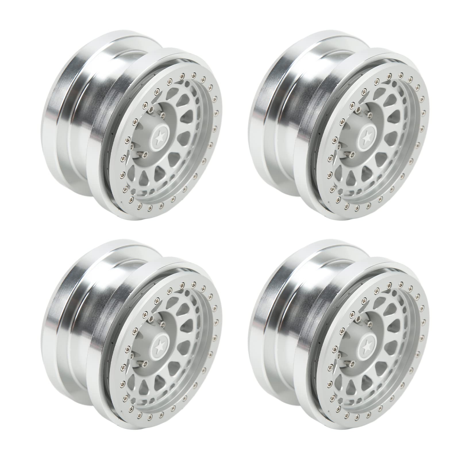 Alomejor 2,9 -calowa Piaste Koła w Trwałym Stopie Aluminium dla Axail SCX6 1/6 RC, RC z Samochodem Opornym na Samochód z stabilnością i wydajnością (SILVER)