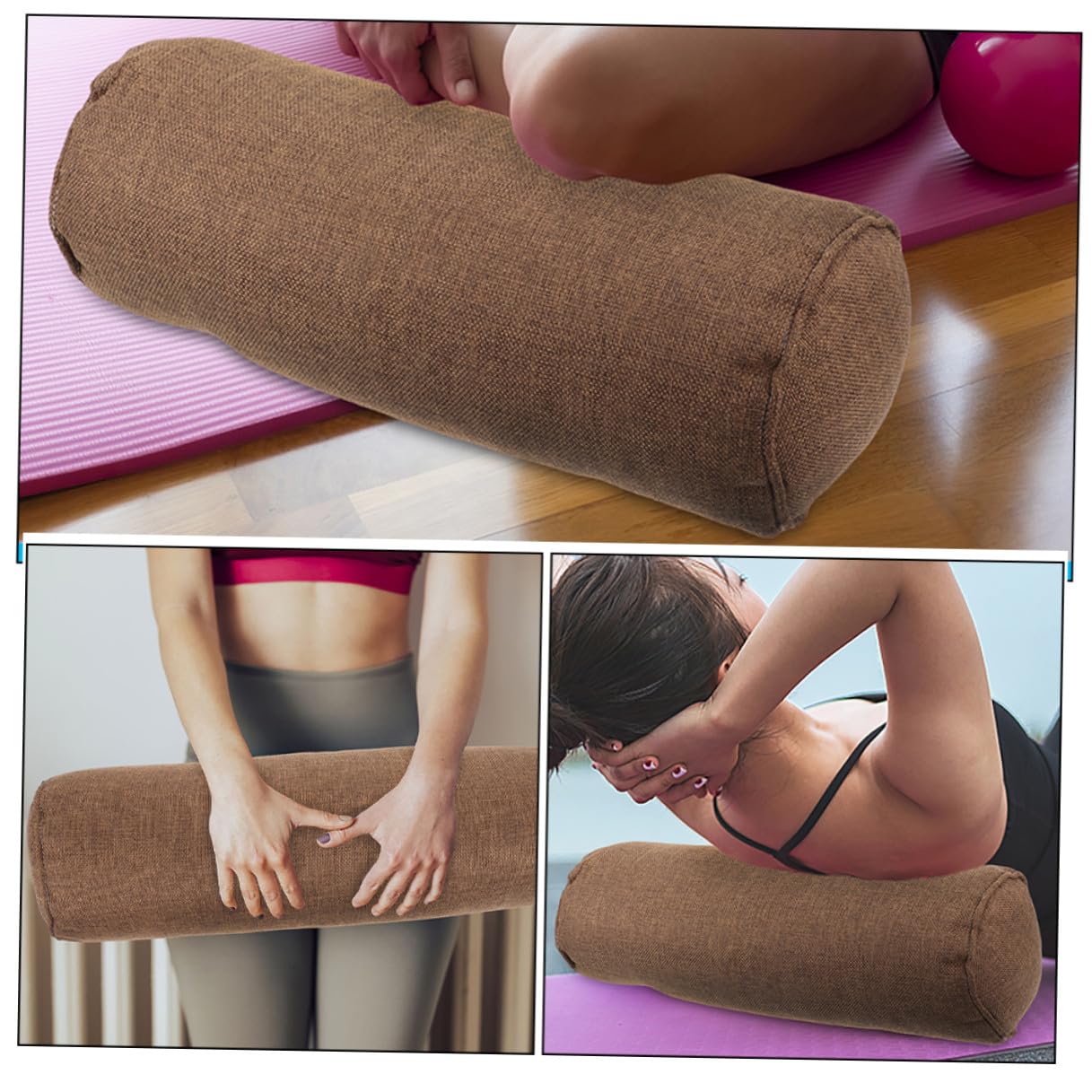 XANAYXWJ Cuscino di supporto cilindrico per yoga e meditazione Cuscino di supporto per il collo in cotone Accessorio versatile da viaggio e da ufficio Allinea la colonna vertebrale e riduce il disagio