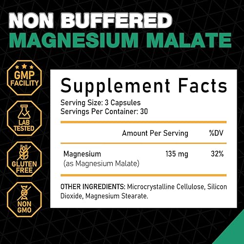 Miniatura 2 de Rep N Roll Malato de magnesio, 135 mg de magnesio por porción, totalmente quelado, no tamponado, altamente absorbente, suave para el estómago, dosis