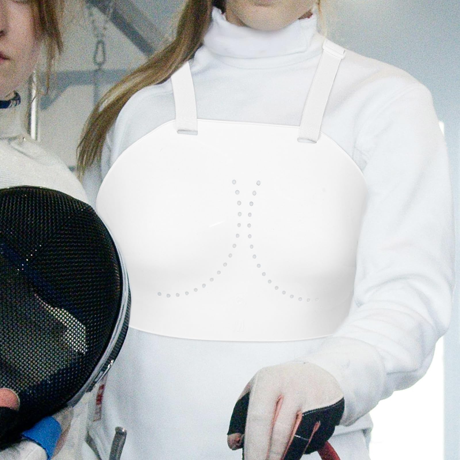 Outanaya Protezione per Torace da Scherma per Giovani Donne M, Parapetto Leggero in Pvc, Protezione Toracica Portatile per Allenamento e Gare di Scherma Sportiva