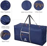 REDCAMP 100L Foldable Extra Large Duffle Bag 31 Inch, Lightweight Travel Duffel Bag with Adjustable Strap for Men Women, Black/Dark Blue/Red