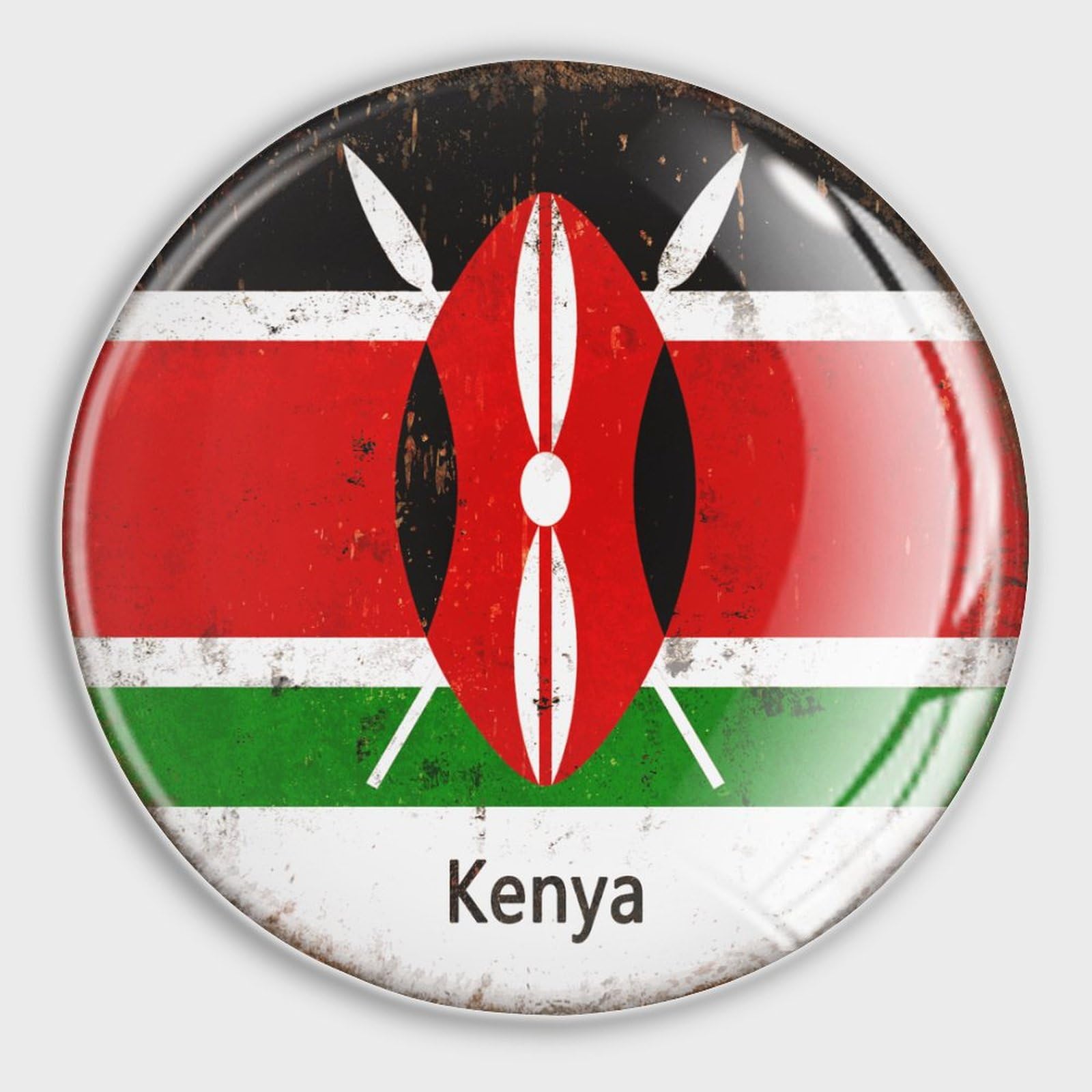 Magnet drapeau Kenya en verre pour afficher fièrement vos racines
