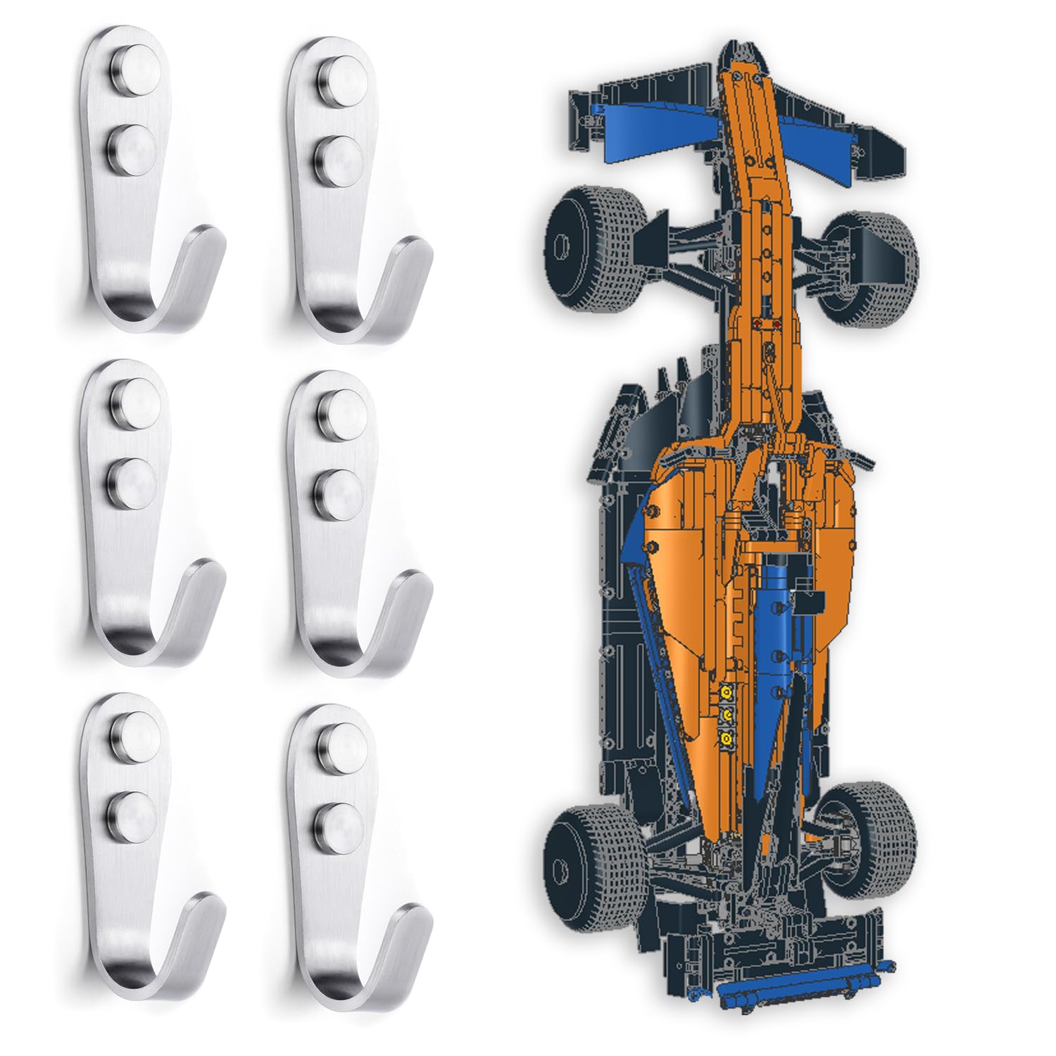 Xgrepack Orange Goods Wall Mount Hook For Lego Technic Mclaren Formula (42141 Wall Hook) Size 1