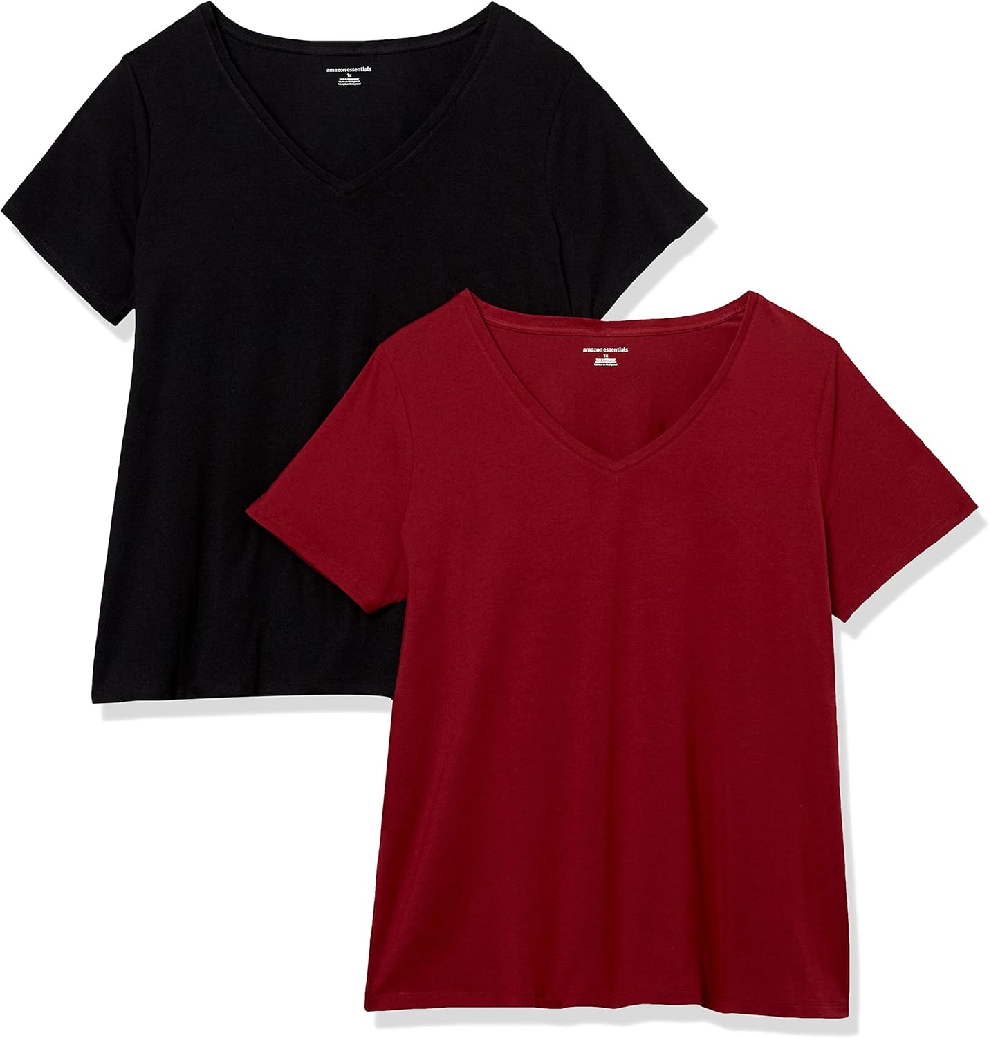 Amazon Essentials Womens Plus Size Short-Sleeve V-Neck T-Shirt