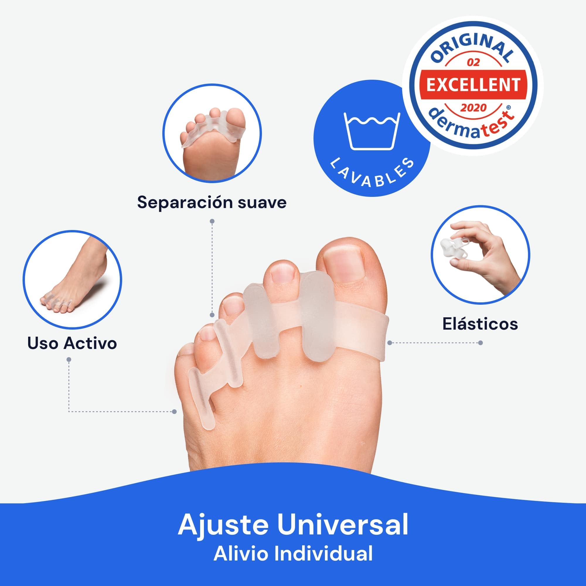 YOGAMEDIC Separadores de Dedos de los Pies Superpuestos, 4 Uds – Enderezador y Separador de Dedos – Separador de Dedos de Pie de Silicona 0% BPA – Corrector de Dedos de Pies para Relajar y Estirar