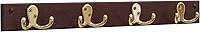 Vista 1 de Wooden Mallet, Latón, caoba 4 doble diente gancho carril/perchero