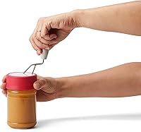 Vista 6 de Chef'n Agitador de mantequilla de maní natural, se adapta a la mayoría de tarros de mantequilla de maní y masón, rojo/inoxidable