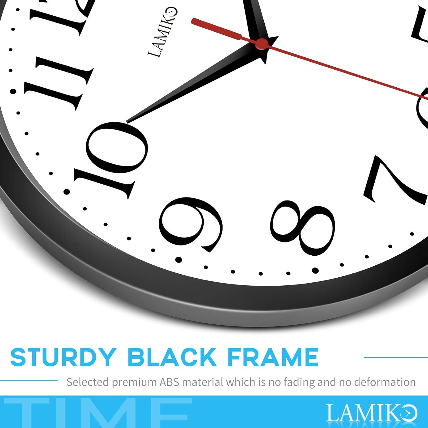 LAMIKO 2Packs Non-Ticking Wall Clocks 10 Inch Silent Battery Operated Classic Quartz Decro Clock Easy to Read for Room/Home/Kitchen/Bedroom/Office/School, Black: Kitchen & Dining