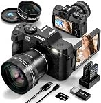 5K Caméra numérique pour la photographie, 64MP, Autofocus & Anti-Shake, 16X Zoom, WiFi, Grandes lignes & Lentille macro, 64GB TF Carte, Caméra Vlogging pour YouTube & Voyages (Noir)