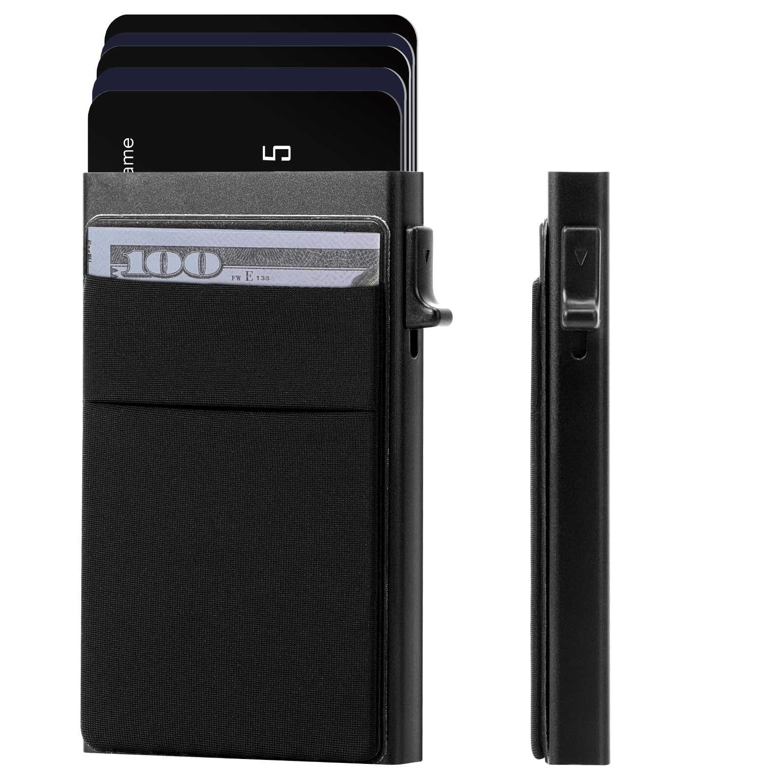 ENNSOO Mens Wallet Card Holder, Slim Wallet with Pop Up Aluminum Case, Smart, RFID Blocking, Slim Front Pocket Wallet for 5-6 Card Capacity, Birthday