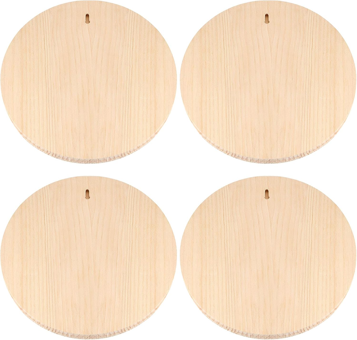4 Pack 12 Inch Round Wood Plaque, 3/4 Inch Thick Unfinished Wooden Circle Plaque Wooden Base for Craft Projects, Painting, Woodcarving, DIY Sign