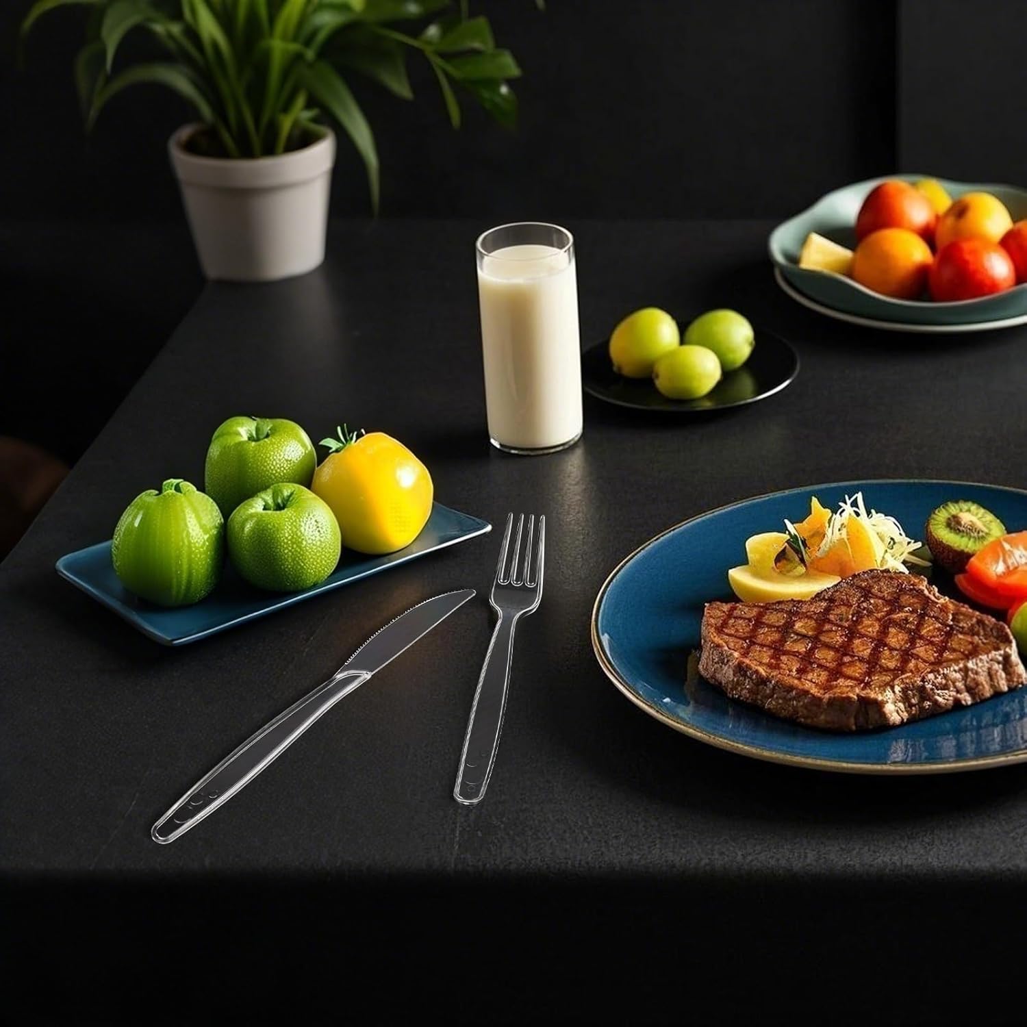 SACATR 1000 Count Plastic Forks Heavy Duty, Plastic Silverware Clear Forks, Premium Disposable Forks Bulk, BPA-Free, Heat Resistant, Suitable for Parties, Events and Everyday Use - Image 5