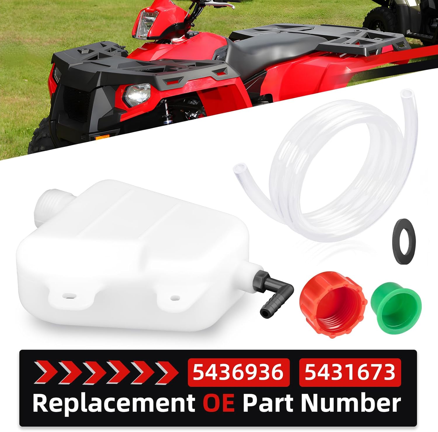 For Polaris Magnum Sportsman Ranger RZR ACE 400 500 570 600 700 800 900 1000 Radiator Overflow Tank w/Cap 1995-2025 5436936