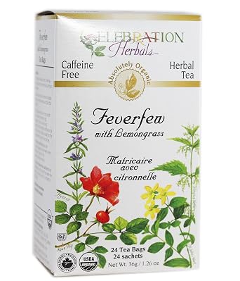Celebration Herbals Feverfew Lemongrass Tea Organic 24 TB