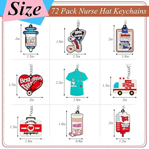 Miniatura 9 de Henoyso Paquete de 72 regalos de enfermera para mujeres, regalo de Navidad a granel, accesorios para enfermeras, regalo de semana de enfermera,