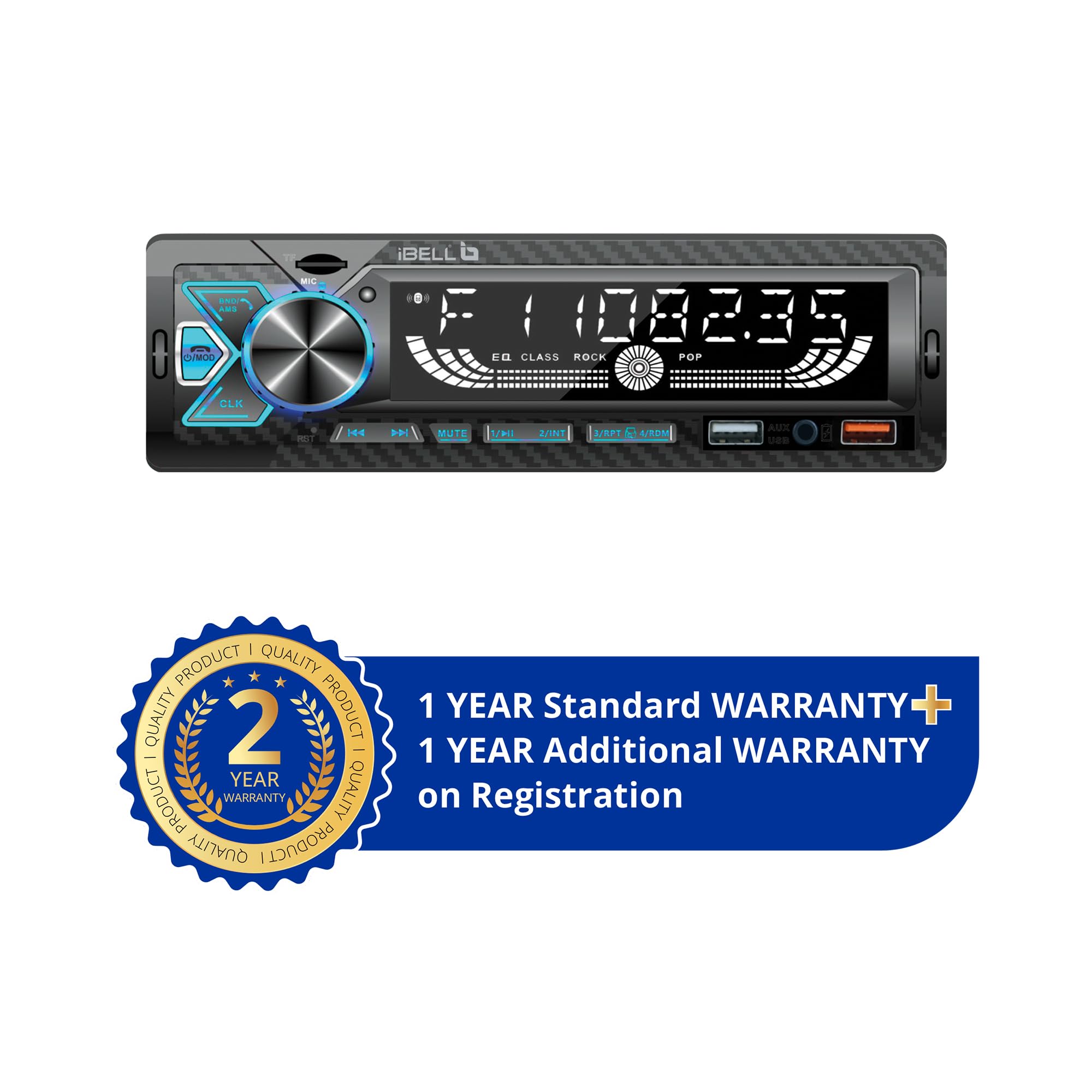 IBELL DXP 650 Car Audio System with Bluetooth, FM, Dual USB, AUX, SD Card, LCD Display Remote Control Car Audio Player — Amazon image 6