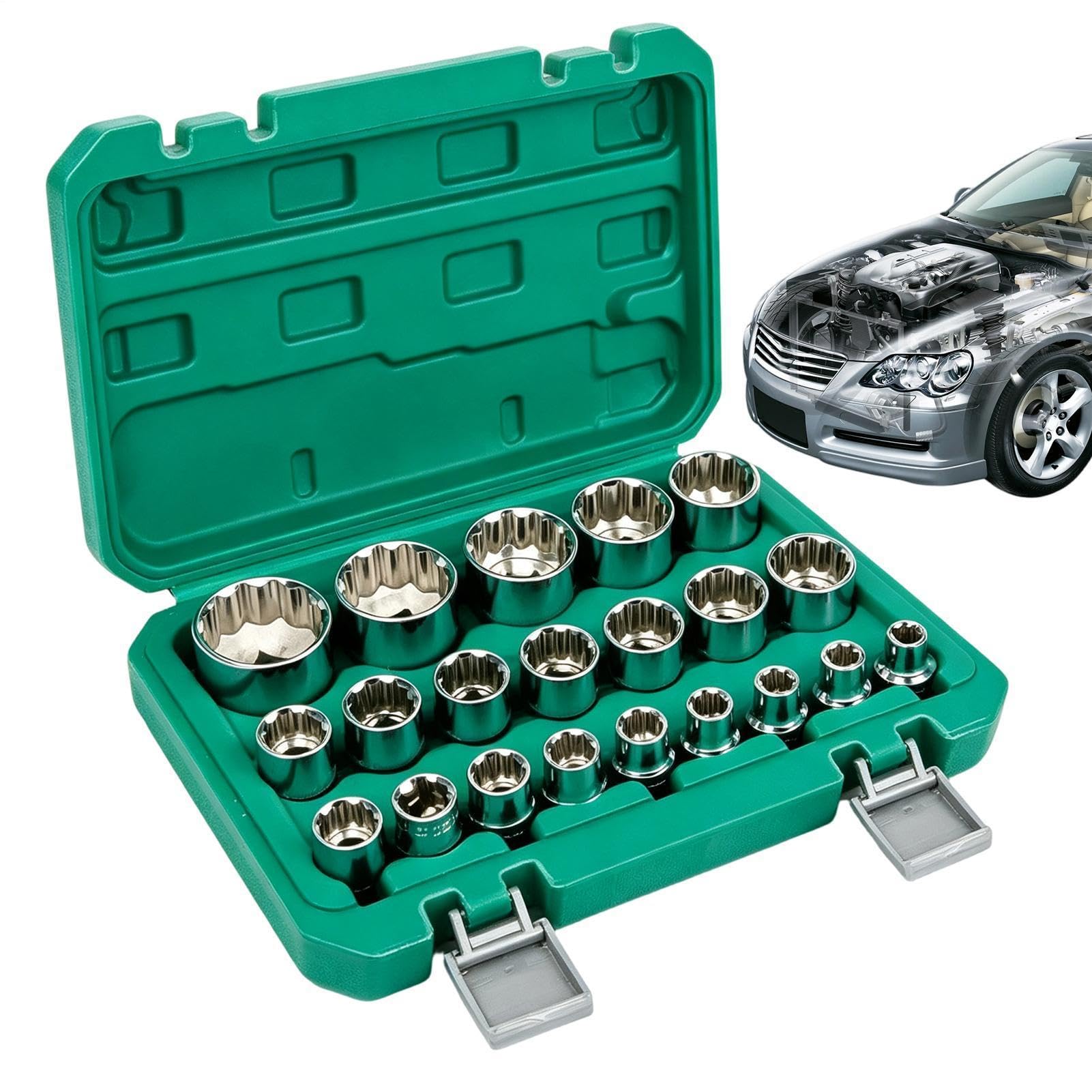 Set Di Chiavi A Standard Kit di attrezzi per riparazione a 12 punti con | Set Di Chiavi A per casa garage officina auto moto camion riparazioni industriali
