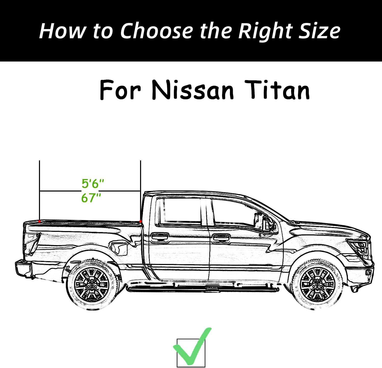 Retractable Truck Bed Tonneau Cover Compatible with 2017 2018 2019 2020 2021 2022 2023 2024 Nissan Titan (5.6' /67") Hard Truck Bed Cover Password Lock