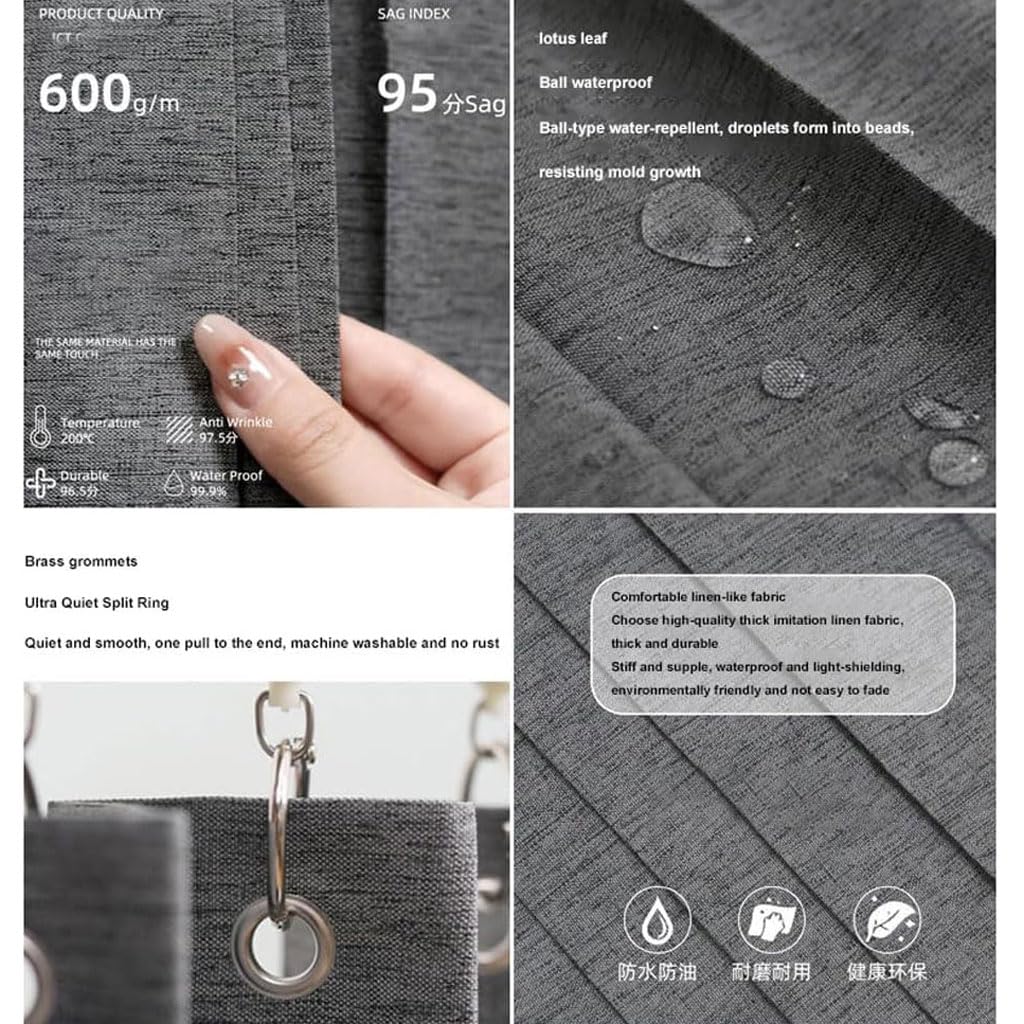 D'armoire à Chaussures Rideaux De Cuisine Courts Anti-poussière Imperméables Multifoncti Pour Salle De Bain Et Sous l'évier (Taille: W:120 x H:90cm, Couleur: Gris)