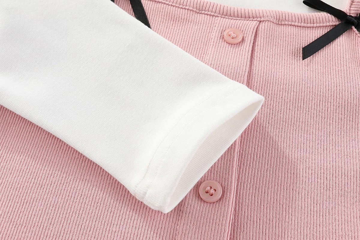 Peacolate 2-7T Spring Fall Summer Little Girls 2pcs Clothing Set T Shirt and Jeans - Image 7