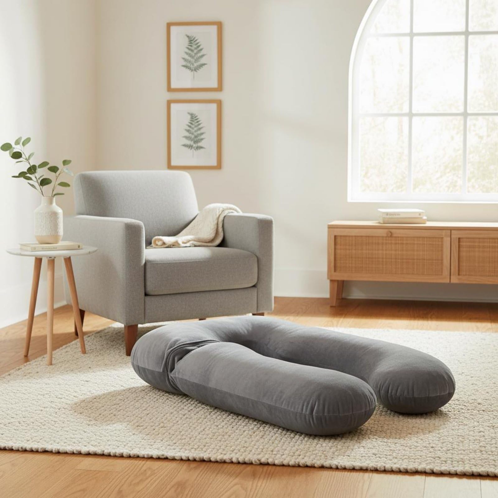 Sharplace Schwangerschaftskissen Umarmungskissen Ganzkörperschlafkissen Ergonomisch Geformtes Stützkissen Und Pflegeleicht zu Reinigen für Rückenunterstützung Seitenschläfer Sofa