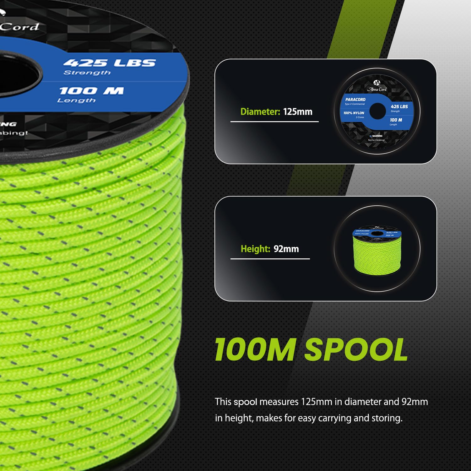 Paracord 3 mm 100 m nylonowa lina typu II linka spadochronowa - maks. 192 kg - letni wschód słońca