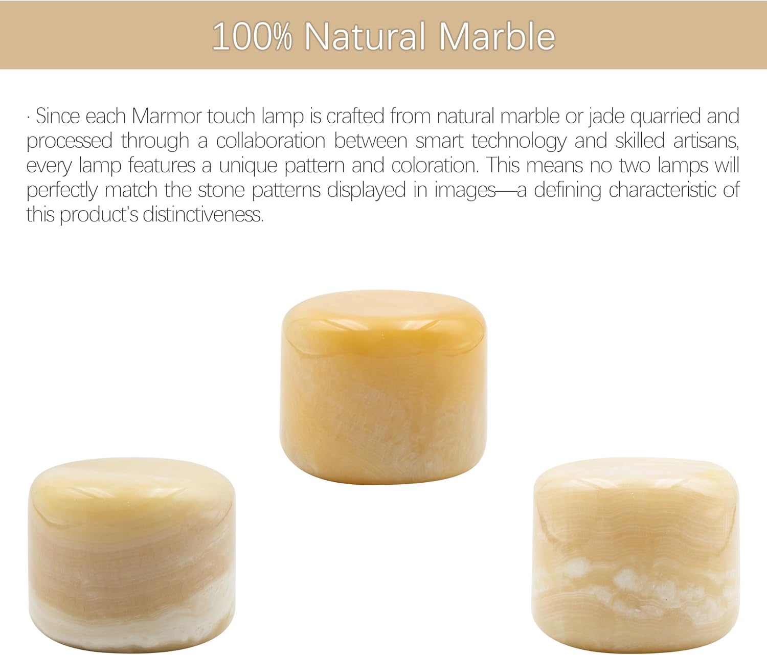 Marmor Marble Lamp Table Lamp Unique Stone Touch Lamp Pat Lamp Type-C 3 Way Bedside Lamp Ambient Light Bedroom Stands Night Light Decorative LED Warm Portable Lamp Rechargeable(Peach Jade) image 4