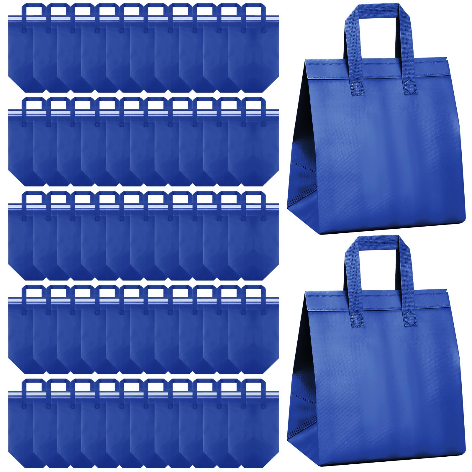 Hushee 200 bolsas aisladas para llevar con aislamiento térmico a granel, bolsas desechables de 10.24 x 11.02 x 6.69 pulgadas, para almuerzos de comestibles, alimentos congelados y calientes (azul)