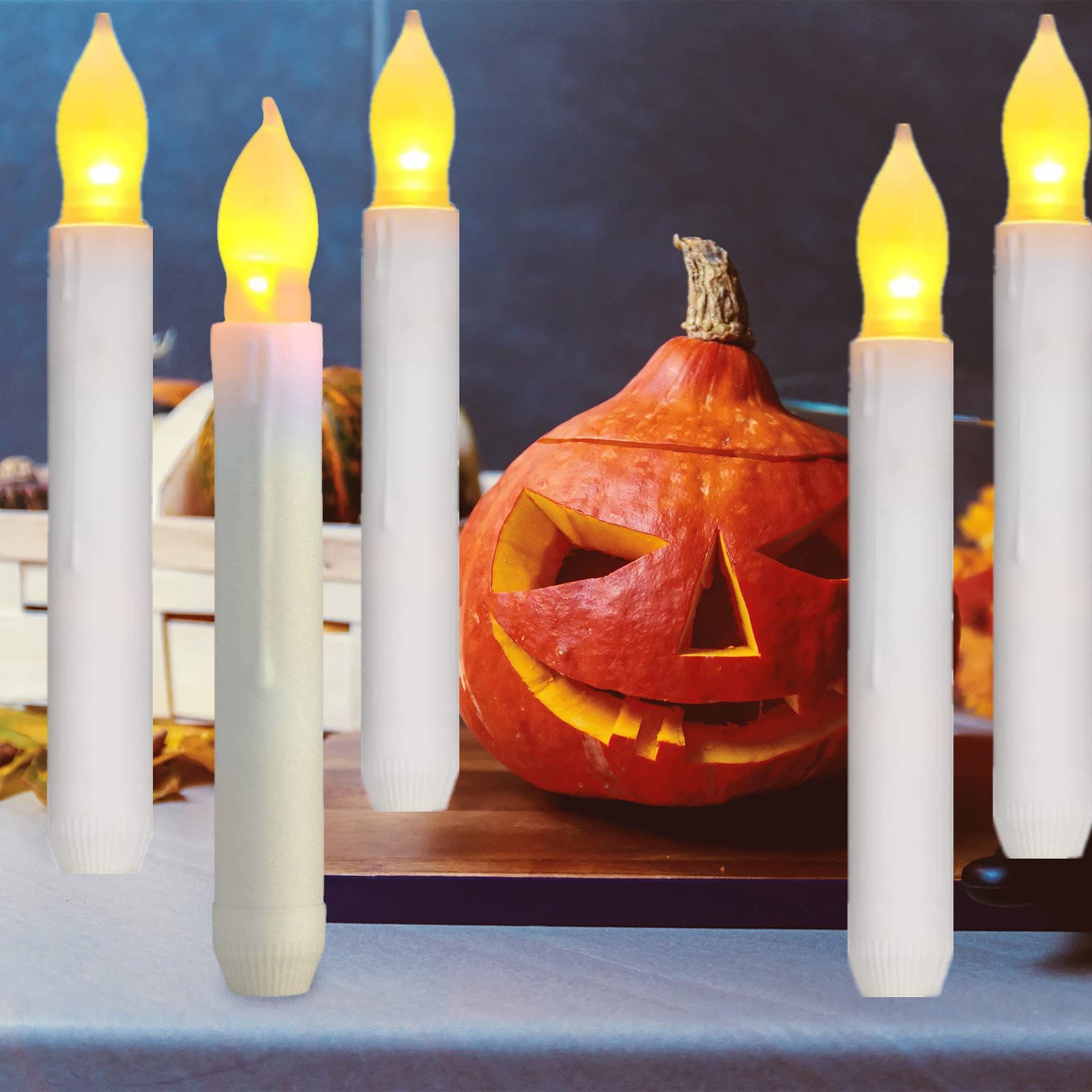 Lume di candela a LED, 24 pezzi Candele a cono a LED senza fiamma alimentate a batteria per decorazioni per feste di matrimonio, compleanno, chiese