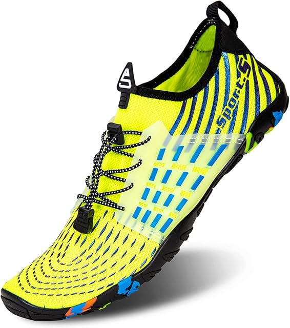 Beach Water Shoes Mens Womens Swim Shoes Quick Dry Summer Aqua Shoes Unisex Barefoot Shoes for Swimming, Yoga, Surfing, Driving, Boating(C.Green, 9UK)